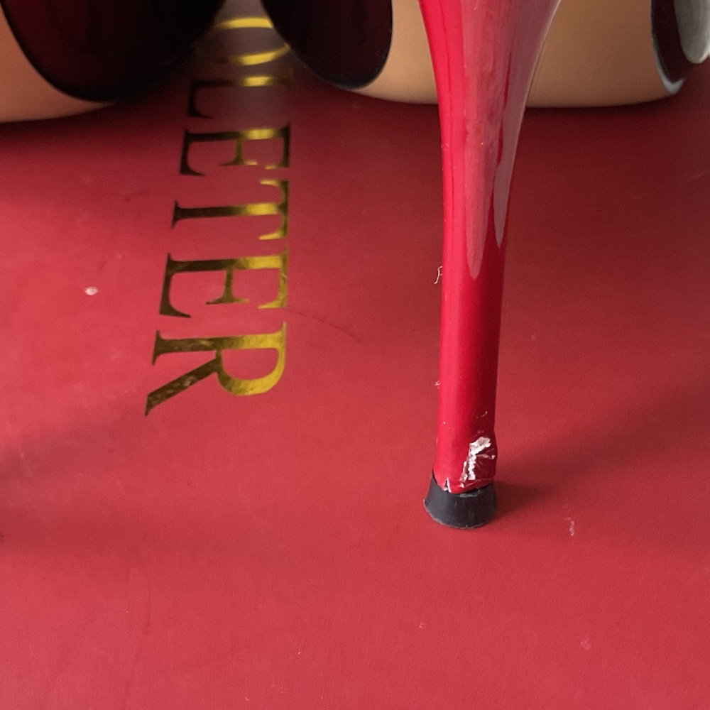 💐NEW IN BOX💐 Coleter Middle Heels Black/Red  - size 8 - Picture 6 of 10